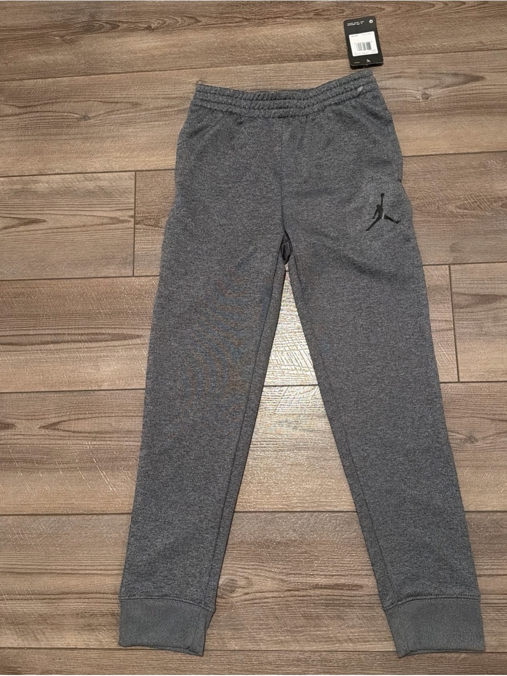 Jordan Kids Gray Athletic Joggers with Jumpman Logo